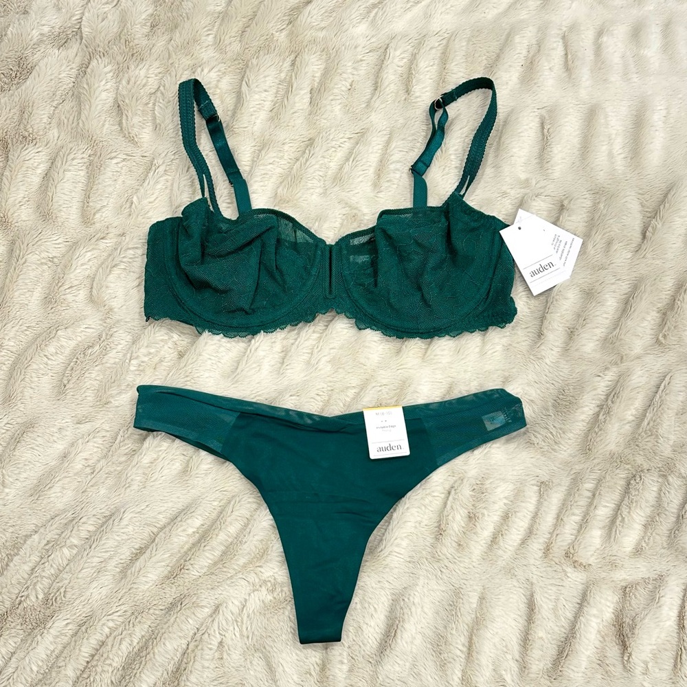 Auden Emerald Lace Bra Set